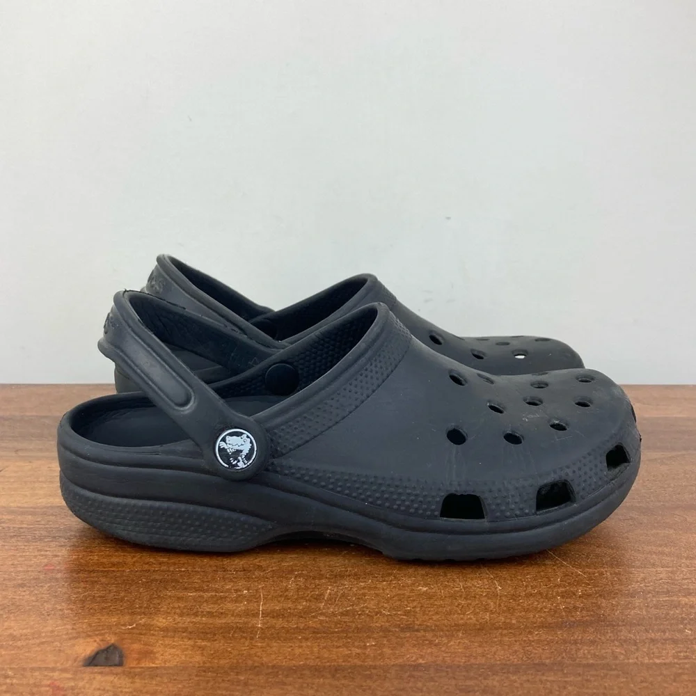 Crocs Classic Authentic Unisex Slides Clogs Black 5 Men And 7 Women’s Pre Owned - Picture 3 of 11